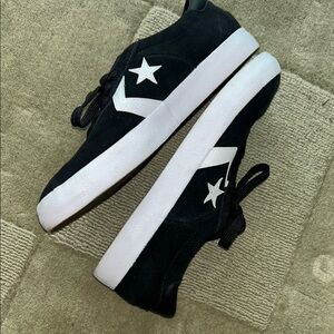 Converse Black and White suede Athletic Shoes